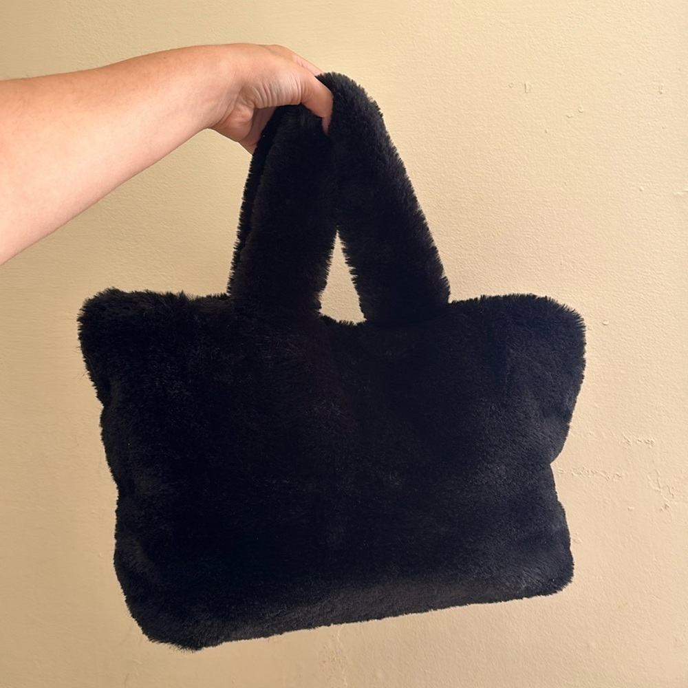 Urban Outfitters Fluffy Black Handbag